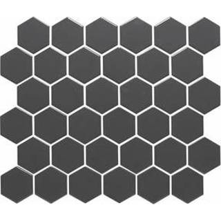 👉 Donkergrijs grijs Mozaïektegel The Mosaic Factory Barcelona Hexagon 51x59 mm 8719699050495