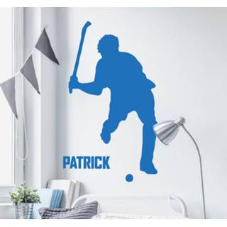 👉 Muursticker nederlands sport Hockeyspeler gepersonaliseerd