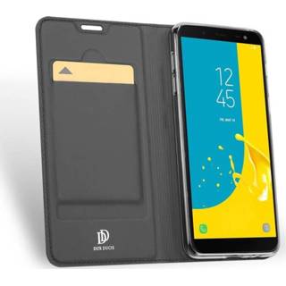 👉 Portemonnee grijs bookwallet flip hoes kunstleer Dux Ducis pro serie slim wallet voor de Samsung Galaxy J6 2018 669014995544