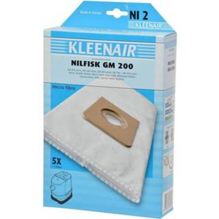 👉 Stofzuigerzak fiber Kleenair Micro Stofzuigerzakken Nilfisk GM200 - 20 stuks + 5 Filter 8710881000724