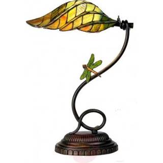 👉 Tafellamp groen a++ glas Smaakvolle Leaf in Tiffanystijl