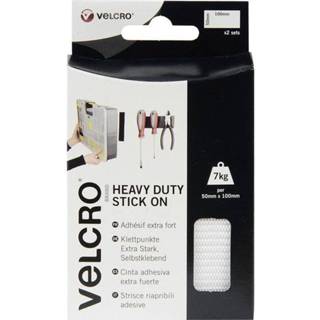 👉 Klittenband wit VELCROÂ® brand VEL-EC60240 om vast te plakken Haak- en lusdeel, Extra sterk (l x b) 100 mm 50 2 paar 5030610602405