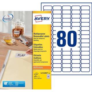 👉 Afneembaar etiket wit Avery L4732REV-25 afneembare etiketten ft 35,6 x 16,9 mm (b h), 2.000 etiketten, 3266550132470