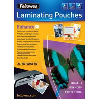 👉 Lamineerhoes Fellowes Enhance80 voorgeponst ft 228 x 303 mm, 160 micron (2 80 micron), pak van 100 stuk