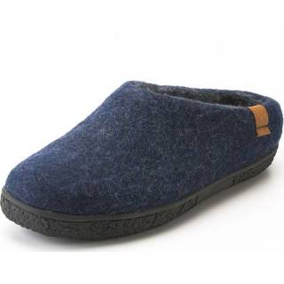 👉 Pantoffels blauw Wolvilten uit Nepal voor HAAR & HEM, 46