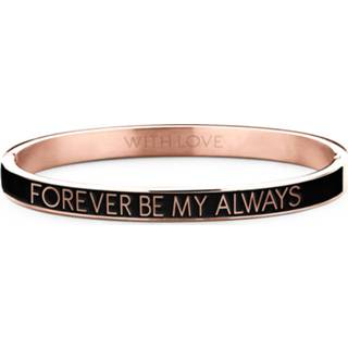 👉 Zwart staal rosgoudverguld vrouwen active bangle Key Moments 8KM BC0016 Stalen met Tekst Forever Be My Always One-size Rosékleurig / 8719874225724