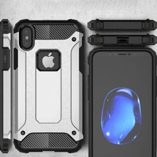 Hard kunststof zwart Mobiq - Rugged Armor iPhone X/Xs Hoesje 7106611002310