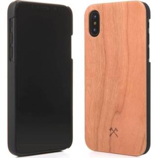 👉 Houten hout Back Cover zwart carry-in x cherry Woodcessories - EcoCase Classic iPhone X/Xs Hoesje 4260382632732