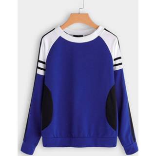 Sweatshirt blauw cotton s|m|l|xl|xxl vrouwen Blue Stripe Fashion Thin
