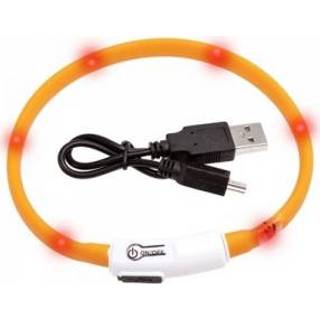 👉 Hals band siliconen oranje LED halsband - 4016598649657
