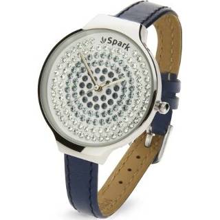 👉 Horloge blauw Spotty met Lederen Horlogeband van Spark