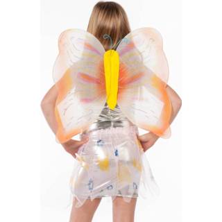 👉 Vlinder vleugels geel/roze met rokje voor kind