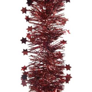 👉 Kerstboom active rood rode kunststof Donker folie slinger met ster 270 cm