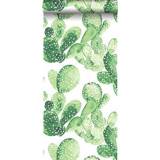 👉 Groen ESTA home behang aquarel geschilderde cactussen tropisch junglegroen 8710381712554