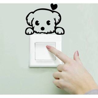 👉 Lichtschakelaar zwart Fashion Cartoon Lovely Dog Pattern Light Switch Sticker