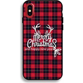 👉 Motief IPhone X flexibel hoesje Merry Christmas geruit 7435123752728