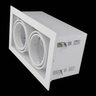 👉 Armatuur wit trimless inbouw 2-voudig voor LED spot 2xAR70 draaibaar en kantelbaar, wordt met zichtbare rand in het stucwerk gemonteerd
