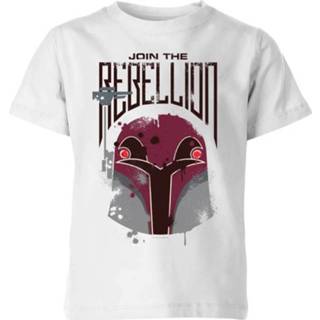👉 Shirt wit l unisex kinderen Star Wars Rebels Rebellion Kids' T-Shirt - White 9-10 Years