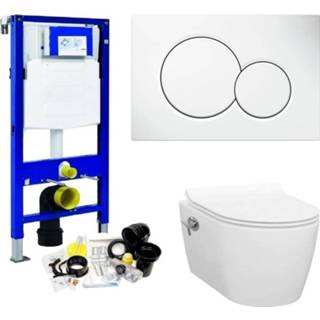 👉 Geberit UP320 Toiletset set25 Wandcloset Idevit Alfa met Bidet Rimfree met Sigma drukplaat