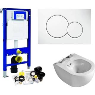 👉 Geberit UP320 Toiletset set43 Creavit Free Met Bidet Rimfree Met Sigma Drukplaat