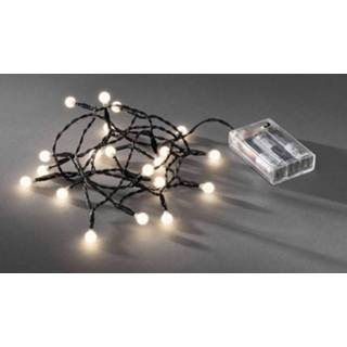 👉 Lichtketting wit Konstsmide 1491-107 met batterijen Binnen werkt op LED (één kleur) Warm-wit 7318304911070