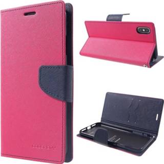 👉 Portemonnee XS roze Mercury Goospery Fancy Diary iPhone Max Wallet Case - Hot Pink 5712579936967