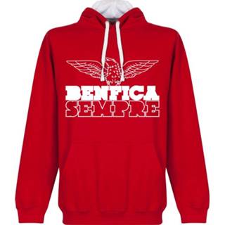 👉 Sweater rood wit Benfica Sempre Hooded - Rood/Wit
