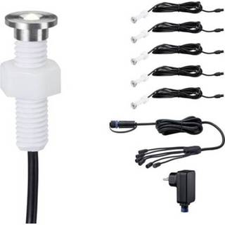 👉 Wit zilver Verlichtingssysteem Plug&Shine Set van 5 LED 1.1 W Warm-wit Paulmann MicroPen II 93695 4000870936955