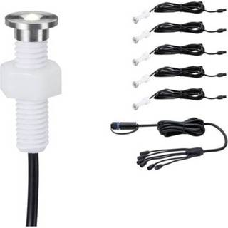 👉 Wit zilver Verlichtingssysteem Plug&Shine Set van 5 LED 1.1 W Warm-wit Paulmann 93694 4000870936948