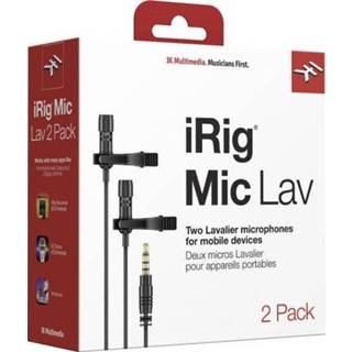 👉 Smartphone IK Multimedia iRig Mic Lav 2 microfoon Dasspeld Kabelgebonden Incl. klem, tas, windkap 8025813637030