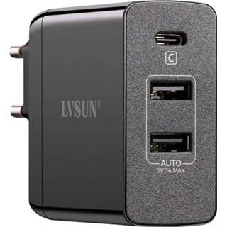 👉 Thuislader USB-oplader LVSUN Travel LS-QW45-PD (Thuislader) Uitgangsstroom (max.) 6000 mA 3 x USB, USB-C bus USB Power Delivery (USB-PD) 4260029481228