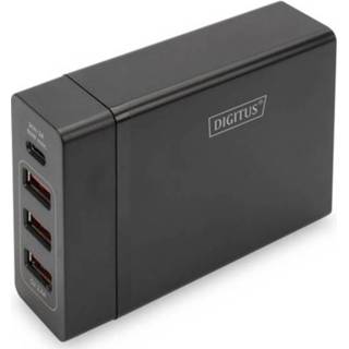 👉 Thuislader USB-laadstation Digitus 4-Port, 72 W 3+1 DA-10195 (Thuislader) Uitgangsstroom (max.) 10200 mA 4 x USB-C bus, USB Power Delivery (USB-PD) 4016032448105
