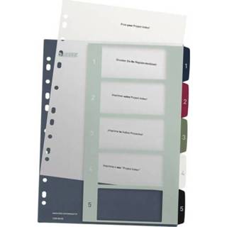👉 Tabblad polypropyleen Leitz 1235 Style 1-5 Meerdere kleuren 5 tabbladen 1235-00-00 4002432115525