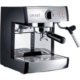 👉 Espressomachine zwart RVS Graef ES702EU01 RVS, 1410 W met drukzetsysteem, melkopschuimer, melkreservoir 4001627011383