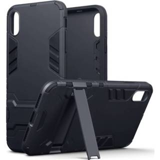 👉 Zwart XS backcover hoes Qubits Double Armor Layer met stand voor de iPhone Max 5053102831121