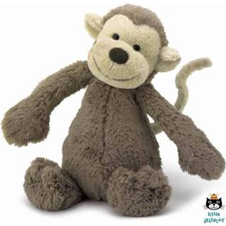 👉 Knuffel polyester medium bruin Bashful - Aap JellyCat 670983045598