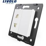 👉 Wit plastic Livolo White Materials, EU standard, 2-Pins Socket, Function Key For Wall Socket VL-C7-C1A-11 (2 Colors)