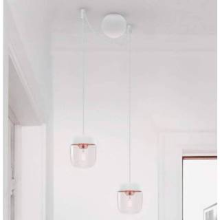 👉 Hanglamp wit glas a++ Sren Ravn Christensen UMAGE Acorn wit/koper, 2 lampen