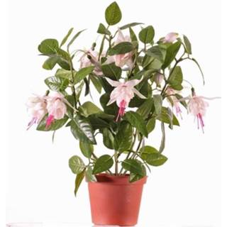 👉 Magenta roze kunststof groen Fuchsia plant in pot 30 cm 8719538088368