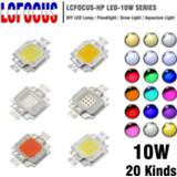 👉 High power LED wit geel rood donkergroen blauw purper 1Pcs Chip 10W Natural Cool Warm White Yellow RGB Red Green Blue Purple Full Spectrum For 10 Watt Light Beads