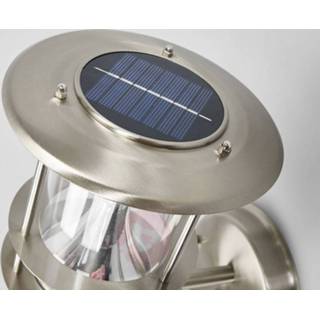👉 Buiten wandlamp a+ roestvrij staal warmwit Roestvrijstalen solar buitenwandlamp Sumaya, LED
