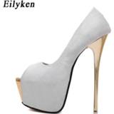 👉 Shoe wit zwart roze vrouwen Eilyken Women Pumps high heels Womens Sexy Peep Toe Platform shoes White Black Pink Wedding Party size 34-40