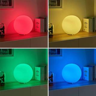 👉 Tafel lamp a+ warmwit + multicolour wit glas LED RGB tafellamp Rhona stuurbaar via app