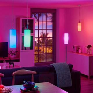 👉 Vloer lamp a+ warmwit + multicolour wit glas Smalle RGB LED vloerlamp Felice, via app