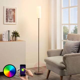 👉 Vloerlamp wit warmwit + multicolour a+ glas Smalle RGB LED Felice, via app