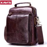 👉 Messenger bag cowhide leather KAVIS 100% Genuine Original Men Shoulder Crossbody Handbag Bolsas Sling Chest Clutch for Male