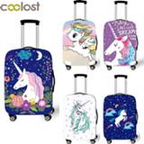 👉 18-32 Inch Pink Suitcase Protective Covers Cartoon Unicorn Luggage Cover Elastic Travel Bag Cover valise 70cm Travel Accessories