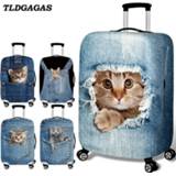 Trolley TLDGAGAS Stretch Fabric Cute Cat Luggage Protective Cover Suit 18-32 Inch Suitcase Case Covers Travel Accessories