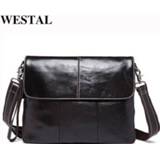 👉 Messenger bag leather cowhide WESTAL Genuine men's bags male Men 's Shoulder Crossbody New design for 8007