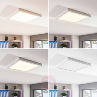 👉 Plafond lamp warmwit wit a+ witte kunststof Witte, vierkante LED plafondlamp Solvie